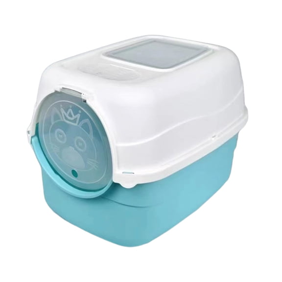 Kraoden Fully Enclosed Cat Litter Box with Removable Lid, Large Covered Litter Pan for Indoor Cats, Easy to Clean, Odor Control, Non-Slip Design, Includes Cat Litter Shovel
