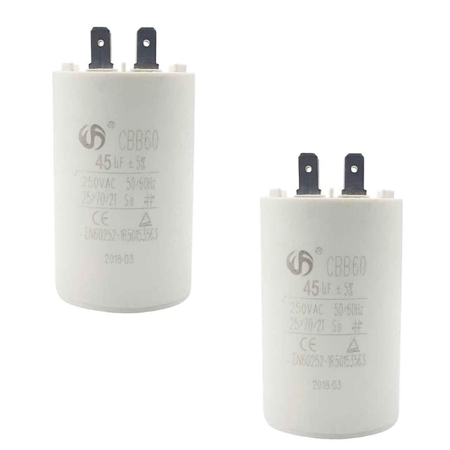 Capacitor 45 UF Para Bomba Centrifuga 1Hp 2 Piezas Igoto REF-15