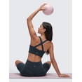 thumbnail image 3 of CRZ YOGA Butterluxe Ruched Longline Sports Bras for Women V Neck Padded Yoga Tank Cross Back, 3 of 6