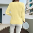 thumbnail image 4 of Sweaters For Women Solid Round Neck Casual Knit Pullover Sweater Long Sleeve Soft Cotton Cable Texture For Fall Xl Womens Sweaters, 4 of 6