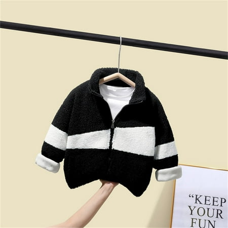 

ZHUASHUM Toddler Jacket Babys Girls Boys Spring Winter Patchwork Hooded Warm Thick Long Sleeve Fleece Clothes Kid Coats