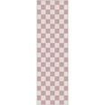 thumbnail image 2 of Well Woven Apollo Square Modern Geometric Pink Flat Pile Easy to Clean 2'3" x 7'3" Runner Rug for Living Room Stairs Hallway and Kitchen, 2 of 6