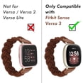 thumbnail image 3 of Wearlizer Elastic Band Compatible with Fitbit Sense 2/Sense/Versa 4/Versa 3 Watch Bands for Women, Slim Solo Loop Braided Strap Wristband Stretchy Woven Accessory, 3 of 6