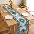 thumbnail image 3 of Teal Gray Boho Table Runner - 90 Inch Long, Kitchen Dining Table Runner Dresser Scarves, Southwestern Ethnic Abstract Geometric Farmhouse Decor for Coffee Tables Wedding Party Banquet, 3 of 8