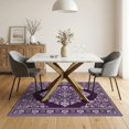 thumbnail image 3 of ODIKA 5'x7' Washable Area Rug Non-Slip, Chair-Friendly Plum Tonal Faded Palette Repeating Ornamental Fuzzy Purple for Dining Room, Under Table, Home Office, 3 of 7