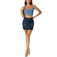 thumbnail image 2 of INSPIRE CHIC Denim Corset Tops for Women's Sleeveless Bustier Jean Crop Tank Top, 2 of 5