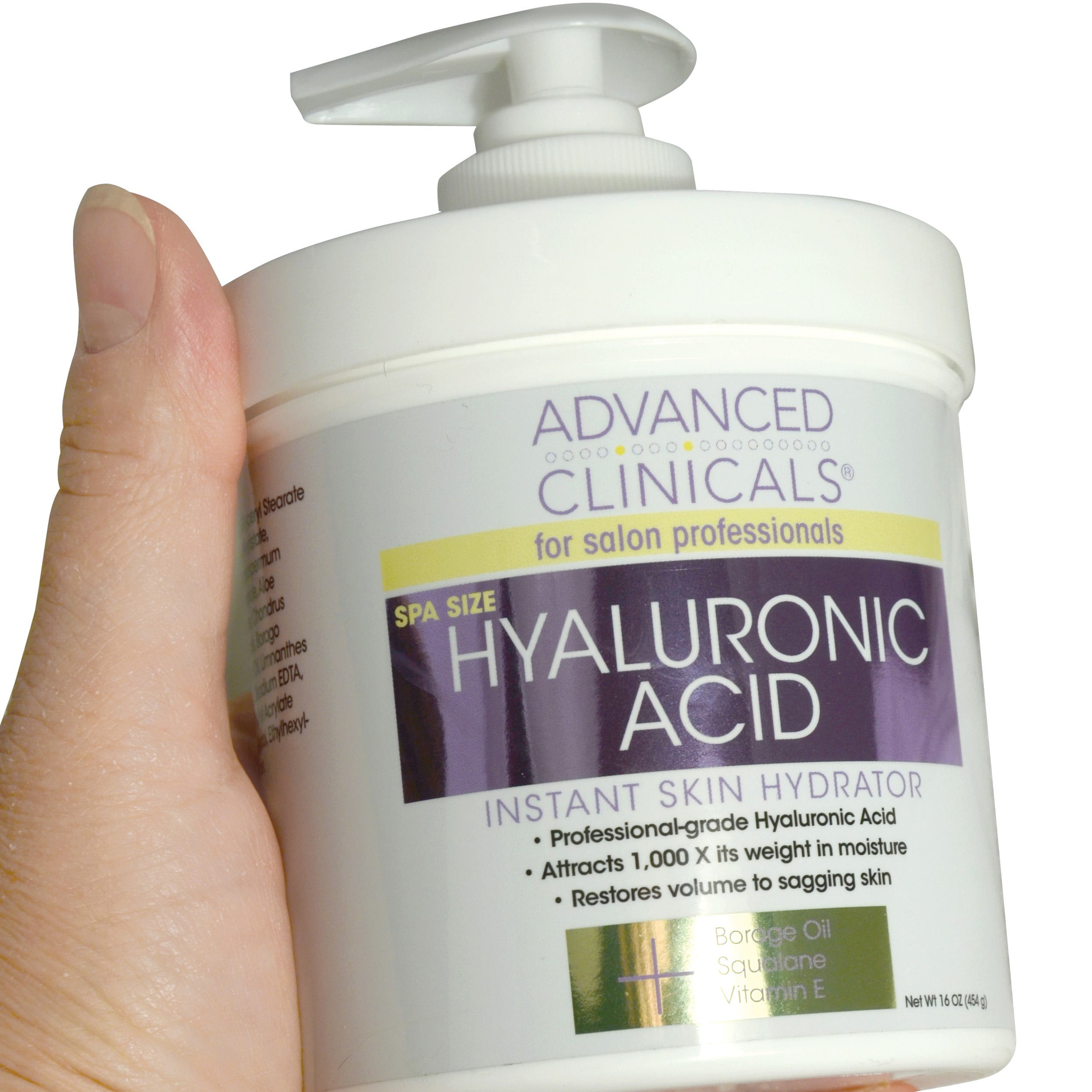 Advanced Clinicals Anti-Aging Hyaluronic Acid Cream for Face, Hands