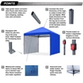 thumbnail image 3 of Carpa con dosel ABCCANOPY para exteriores, fácil de abrir, 8 x 8 pies, con 2 parasoles, 3 of 5