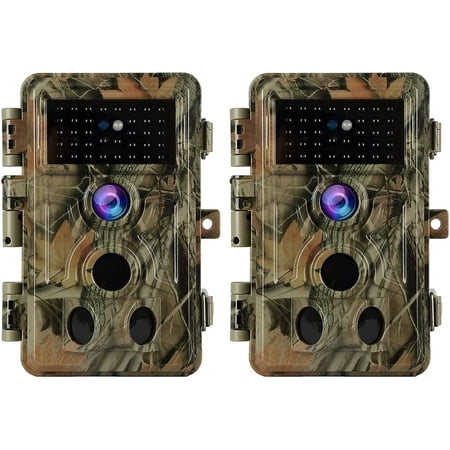 2-Pack BlazeVideo Professional Game Trail & Deer Hunting Camera 24MP 1296P H.264 MP4 Video No Glow Night Vision 0.1S Trigger Motion Activated Waterproof for Outdoor Wildlife Tracking & Home Security