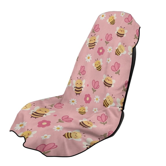 XYZCANDO Bee and Flower Pattern Cars Seats Covers, Comfortable Towel Cover Sweatproof Heavy Duty for Truck SUVs