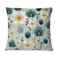 thumbnail image 3 of Designart "Teal Ivory Seabreeze Florals I" Floral Printed Throw Pillow, 3 of 5