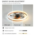 thumbnail image 6 of Aukfa 20" Bladeless Ceiling Fan with Light and Remote, Flush Mount Enclosed Design, Dimmable 3 LED Light Colors, Rose Gold, 6 of 8