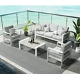 thumbnail image 7 of Solaste Patio Furniture Metal Couch, 3-Seat All-Weather Contemporary Aluminum Outdoor Sofa Chair with Cushions, Light Grey 3-seat sofa Light Grey, 7 of 7