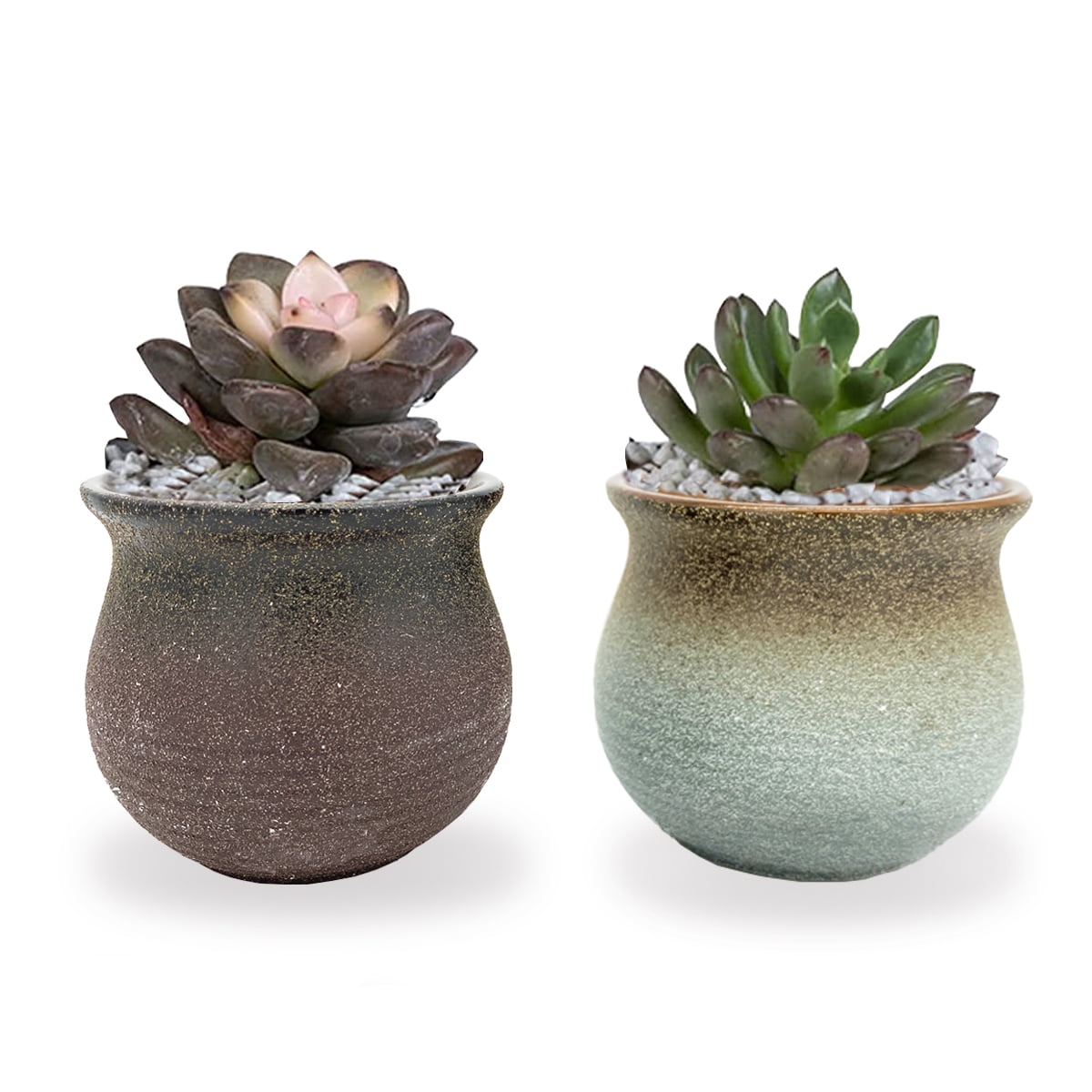 4.5 inch Modern Round Ceramic Succulent Planter Cactus Pots with Drainage Hole 