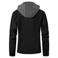 thumbnail image 3 of Chrisuno Men's Military Trucker Fall Light Jacket Washed Cotton Hooded Winter Coats M Black, 3 of 5
