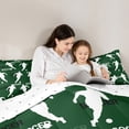 thumbnail image 5 of Feelyou Kawaii Football Athlete Full Size Comforter Sets, Vintage Rugby Lover Bedding Comforter Set, Green Cartoon Print Reversible Bedding Sets, Lightweight Room Decor, 3-Piece, 5 of 8
