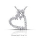 Diamond Traces 0.91 Carat Diamant Naturel 18 Carats Or Blanc Serti Pendentif Mode Forme de Coeur – image 1 sur 1