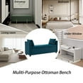 thumbnail image 6 of Storage Bench for Bedroom, 55" End of Bed Bench for King Size Bed, Modern Upholstered Long Ottoman Bench with Arms and 2 Pillows for Living Room/Entryway, 6 of 10