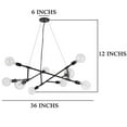 thumbnail image 5 of Sena 36 Inch Chandelier, Sputnik Style w Canopy, Charcoal Gray Metal, 5 of 7