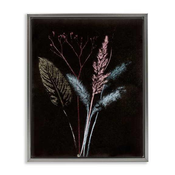 Stupell Industries Eclectic Country Reeds Impressions Gray Floating Frame Canvas Art, 25 x 31, by Pernille Folcarelli