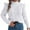 White, variant on Women's Sweater Ruffle Long Sleeve Ribbed Hem Knitted Turtleneck Slim Fall Clothes Outfits