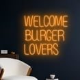 thumbnail image 2 of Handmadetneonsign Welcome Burger Lovers Neon Sign, Burger LED Sign, Burger Restaurant Wall Decor, 2 of 5