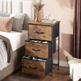 thumbnail image 3 of GALAXHERO 3 Drawer Dresser, Fabric Nightstand & Storage Organizer for Bedroom, Hallway, Entryway & Closets, Sturdy Steel Frame with Wood Top, Rustic Brown Wood Grain Print, 3 of 6