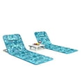 thumbnail image 2 of Aimee Lii 3 Pieces Beach Lounge Chair Mat Set 2 Adjustable Lounge Chairs with Table Stripe, Modern Patio Furniture for Outdoor Backyard Pool Deck-Green, 2 of 10