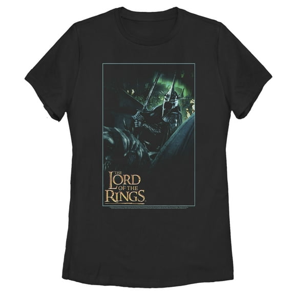 Women's The Lord of the Rings Fellowship of the Ring Witch-King of Angmar Movie Poster Graphic Tee Black Large