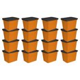 thumbnail image 1 of Sterilite 18 Gallon Orange Plastic Storage Container Bin Tote with Lid (16 Pack), 1 of 4