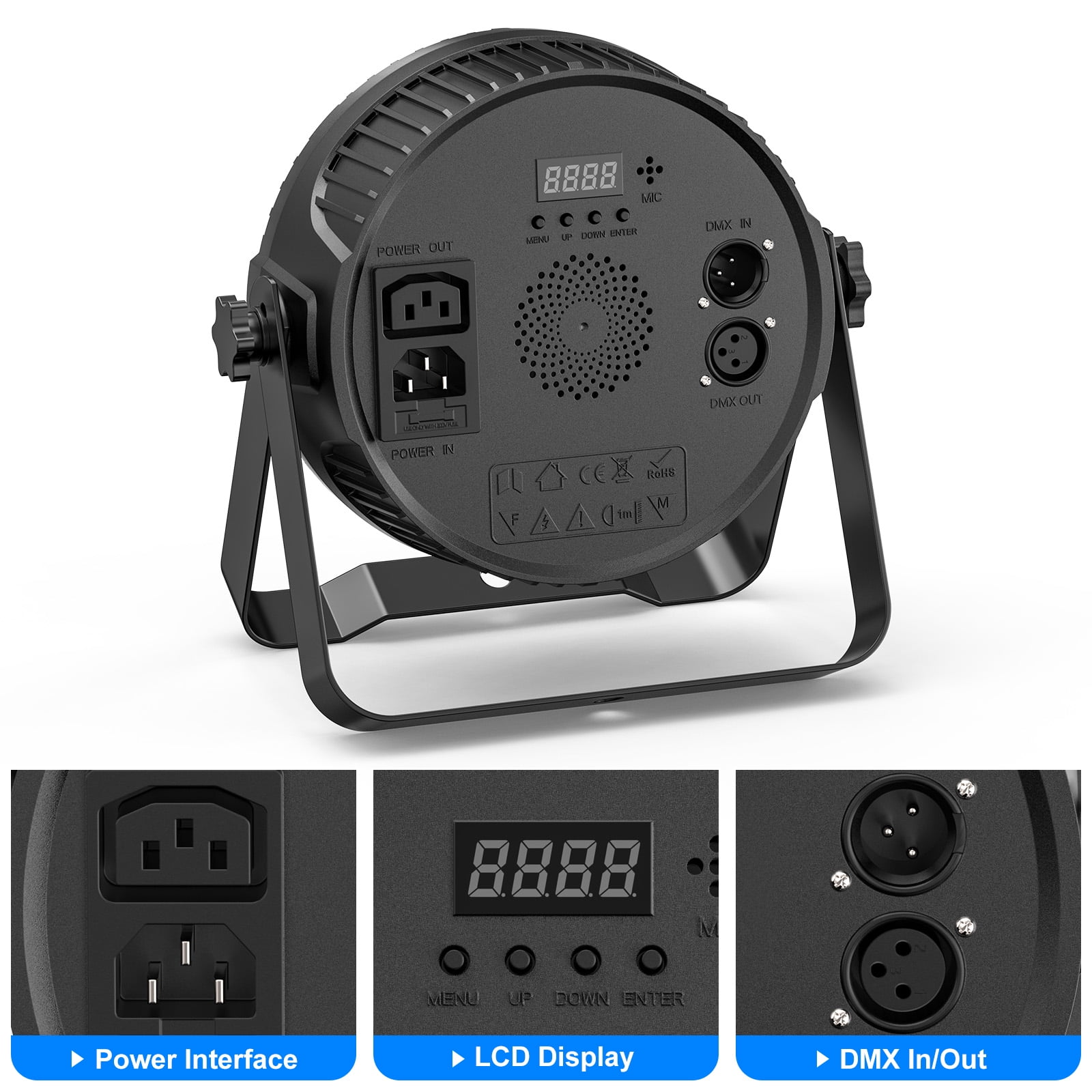 Stage Lights,14 DJ LED Par Light 4pcs RGBW Party Lights 4/8CH Uplights with Remote Control for Disco Dance Wedding Club Christmas Music Party Stage Lighting