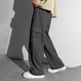 thumbnail image 7 of TOWED22 Baggy Sweatpants for Boys Loose Fit Straight Leg Cargo Sweat Pants Elastic Waist Trousers Streetwear with Pockets Dark Gray,10-11 Y, 7 of 7