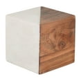 thumbnail image 3 of Sagebrook Home Marble/Wood, 4" Square Orb, Brown/White, Square, Marble, Moody Blues, 4"L X 4"W X 4"H, Two Tone, 3 of 4