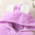 thumbnail image 5 of LIIPEE Girls Boys Plush Onesie Warm Cartoon Animal Long Sleeve Hooded Zip Up Fuzzy Jumpsuit Girl Elegant Climbing Hiking Camping Cycling One-Pieces,Purple,62, 5 of 8
