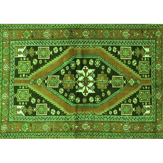 Ahgly Company Indoor Rectangle Persian Green Traditional Area Rugs, 7' x 9'