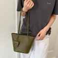 thumbnail image 2 of WeaveCC Women's Woven Leather Tote Bag Large Capacity Shoulder Handbag with Hanging Tag Multiple Colors, 2 of 8