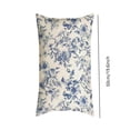 thumbnail image 2 of Blue Floral Toile Linen Lumbar Throw Pillow Cover - 12x20 Inch Decorative Cushion Case for Sofa, Bed, Living Room, Farmhouse Home Decor, 2 of 2