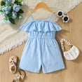 thumbnail image 3 of Actgleam Toddler Girl Jumpsuit Strap Sleeveless One-piece Summer Clothes 3-7T,blue, 3 of 7