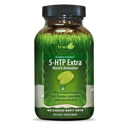 Irwin Naturals Double Potency 5-HTP Extra - Relaxation & Serotonin Support - 60 Liquid Soft-Gels