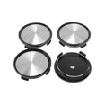 thumbnail image 1 of Ofertas Únicas 4 Pcs Tapas de Centro de Rueda Tapas de Cubo Tapas de Rueda 2.76" 2.95" Tapas de Rueda Cubierta de Centro Negra Cubierta Logo Tonalidad Plateada Plástico 4 Clips Negros, 1 of 6