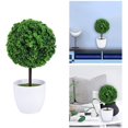 thumbnail image 2 of Juego de 2 macetas pequeñas de flores artificiales en forma de topiario, en cerámica blanca Fokelyi YQ-0256, 2 of 9