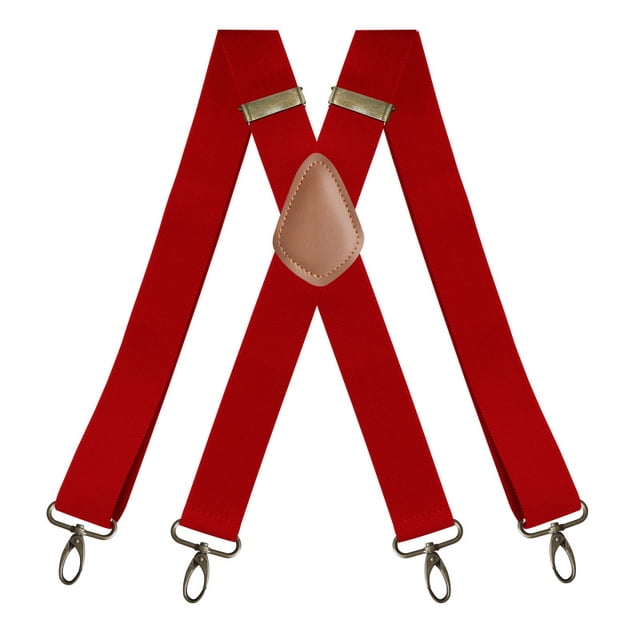 Xiao Hua Correa elástica ajustable grande y gruesa para hombre, estilo retro, 4 botones, ideal para el trabajo, 1 pieza, color rojo