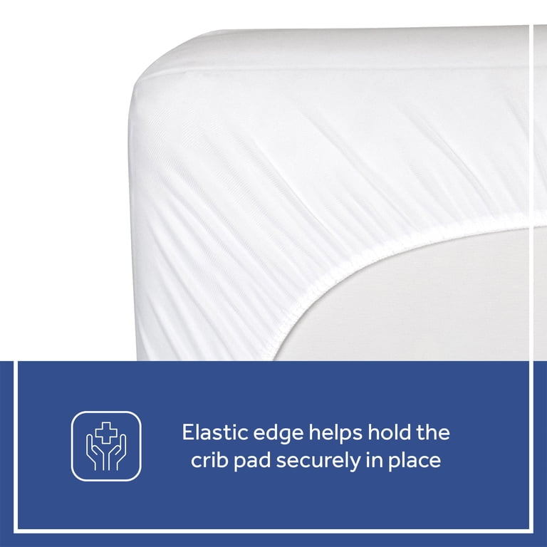 Waterproof Crib Mattress Protector - Standard 52"x28" Pad Cover, Machine Washable, Grey