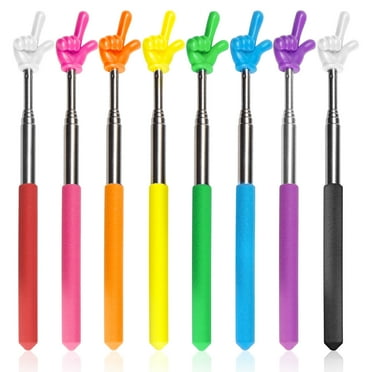 8 Pcs Teacher Pointer Stick for Classroom, Extendable Pointer Finger, Telescoping Hand Pointer, Retractable Pointing Stick Reading Aid for Presentation Whiteboard School Supplies 8 Colors