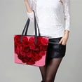 thumbnail image 6 of Valentine's Day Roses Heart Woman Leather Handbags Large Tote Bag Fashion Portable Handbags With Zipper, 6 of 7