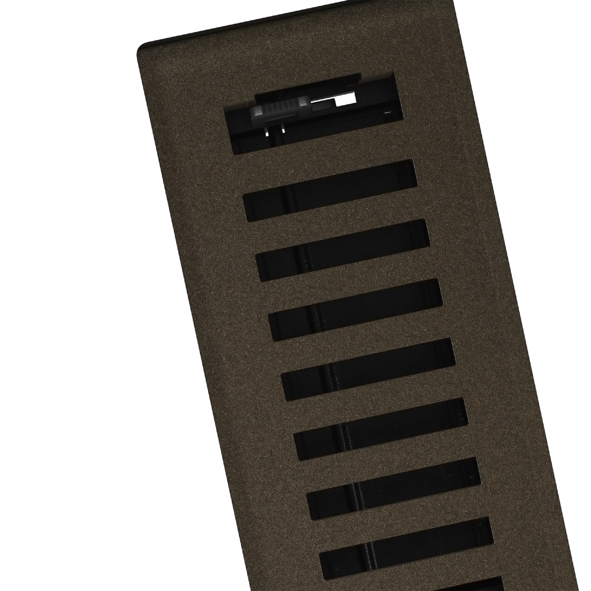 2in x 12in Montezuma Style Bronze Age Metal Heating and Cooling Air Floor Register (2 PACK) - Overall 3 7/16" x 13 1/8"