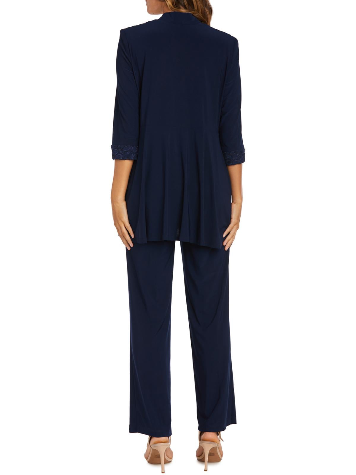 R&M Richards Womens Lace Sequined Pant Suit Blue 6 : : Clothing,  Shoes & Accessories