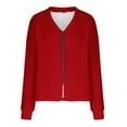 thumbnail image 4 of Womens Oversized Cardigan Sweaters Long Sleeve V Neck Open Front Fall Jackets Casual Full Zip up Outerwear New Casual Jackets for Women Red XL, 4 of 5
