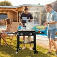 thumbnail image 4 of 30000BTU Gas Griddle Foldable, Portable Propane Griddle Outdoor Camping BBQ Grill with 2 Burners, Suitcase Design Flat Top Griddle on Wheels, 4 of 10
