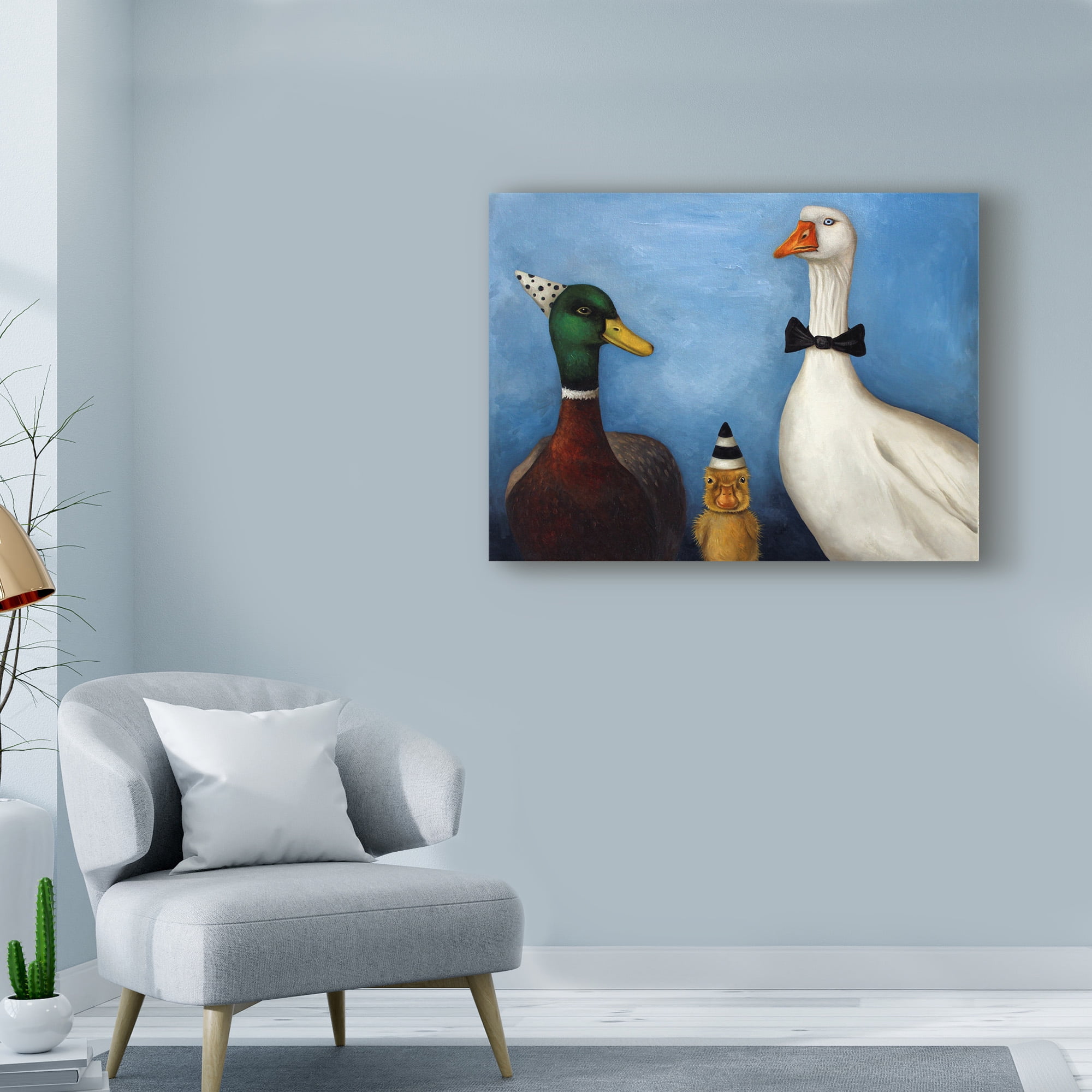 Trademark Fine Art 'Duck Duck Goose' Canvas Art by Leah Saulnier